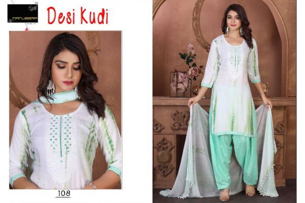 Manjeera Desi Kudi Festive Wear Patiyal Rayon Ready Made Collection